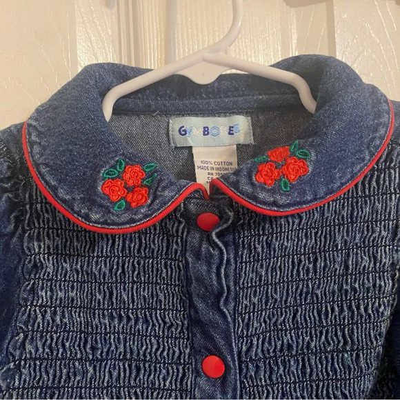 Vintage Gymboree Smocked Denim Dress - Picture 4 of 10